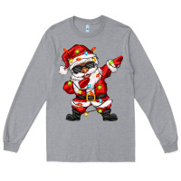 Heather Grey afro dabbing santa Long Sleeve Tee - Zillion Design Studio