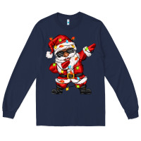 Navy afro dabbing santa Long Sleeve Tee - Zillion Design Studio