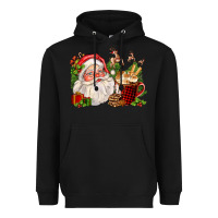 Black santa and hot cocoa cup Heavyweight Hoodie - FaDigitalArtStudio
