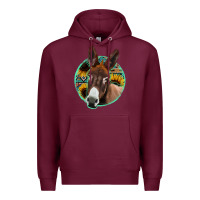 Burgundy aztec backsground donkey Premium Hoodie - Jasminsmagicworld