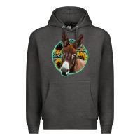 Charcoal Heather aztec backsground donkey Premium Hoodie - Jasminsmagicworld