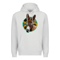 Dove Grey aztec backsground donkey Premium Hoodie - Jasminsmagicworld