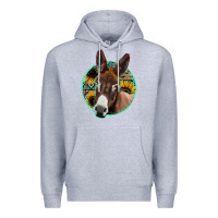 Heather Grey aztec backsground donkey Premium Hoodie - Jasminsmagicworld