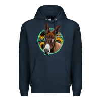 Navy aztec backsground donkey Premium Hoodie - Jasminsmagicworld