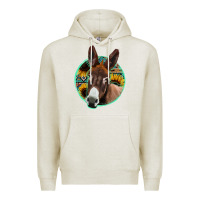 Oatmeal Heather aztec backsground donkey Premium Hoodie - Jasminsmagicworld