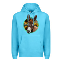 Ocean Blue aztec backsground donkey Premium Hoodie - Jasminsmagicworld