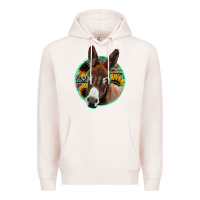 Pale Pink aztec backsground donkey Premium Hoodie - Jasminsmagicworld