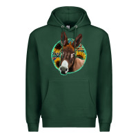 Sports Green aztec backsground donkey Premium Hoodie - Jasminsmagicworld