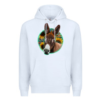 White aztec backsground donkey Premium Hoodie - Jasminsmagicworld