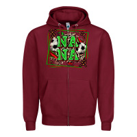 Burgundy soccer nana with leopard Zipper Hoodie - Zillion Design Studio