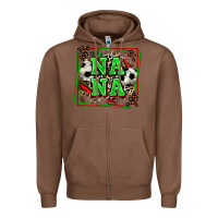 Chestnut soccer nana with leopard Zipper Hoodie - Zillion Design Studio