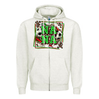 Oatmeal Heather soccer nana with leopard Zipper Hoodie - Zillion Design Studio
