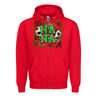 Red soccer nana with leopard Zipper Hoodie - Zillion Design Studio