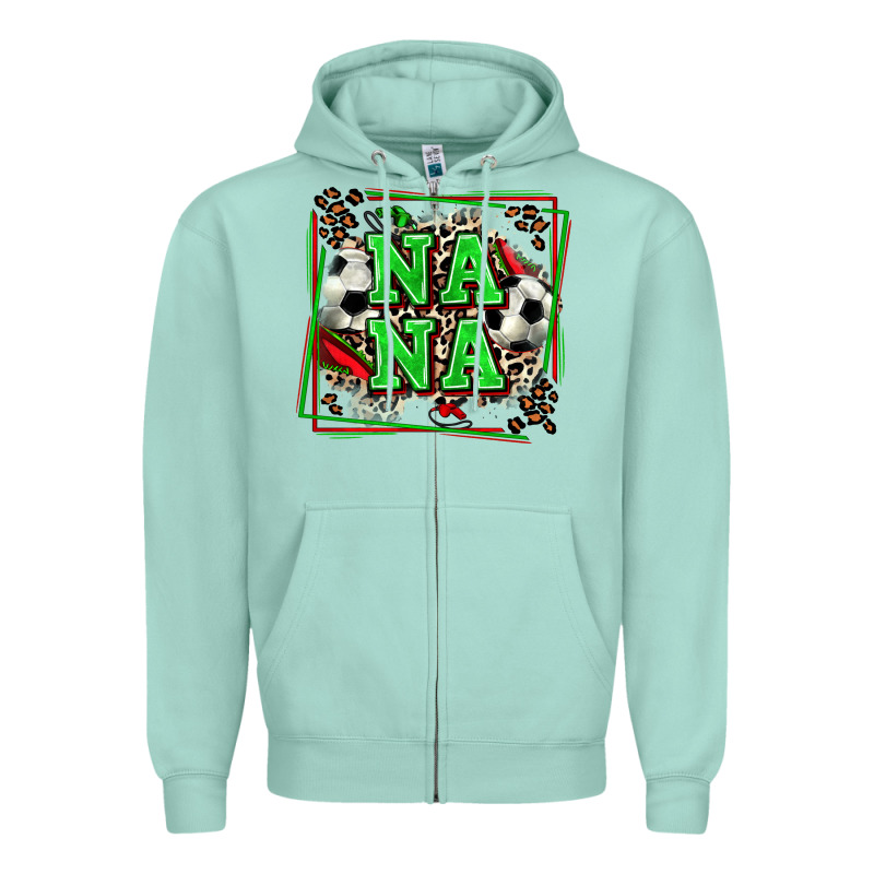 Soccer Nana With Leopard Zipper Hoodie by Zillion Design Studio | Teevron