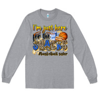 Heather Grey im just here for the snacks basketball sister Long Sleeve Tee - Zillion Design Studio