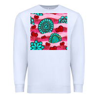 White valentines day turquoise gemstone  and hearts Premium Sweatshirt - BundleAndBundleShop
