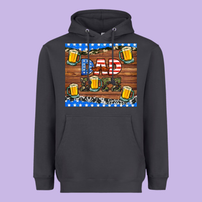 Dad Life With Beers Heavyweight Hoodie Designed By Hra Design Shop