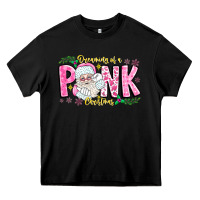 Black dreaming of a pink christmas Heavy Core Tee - CowhideDigitalArt