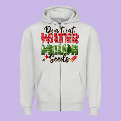 Dont Eat Watermelon Seeds Zipper Hoodie Designed By Texasbilliewilder