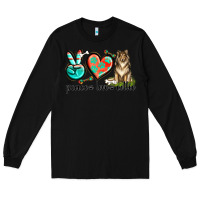 Black peace love collie Long Sleeve Tee - texasbilliewilder
