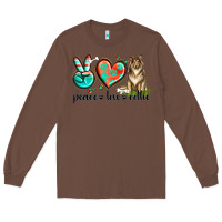 Chestnut peace love collie Long Sleeve Tee - texasbilliewilder