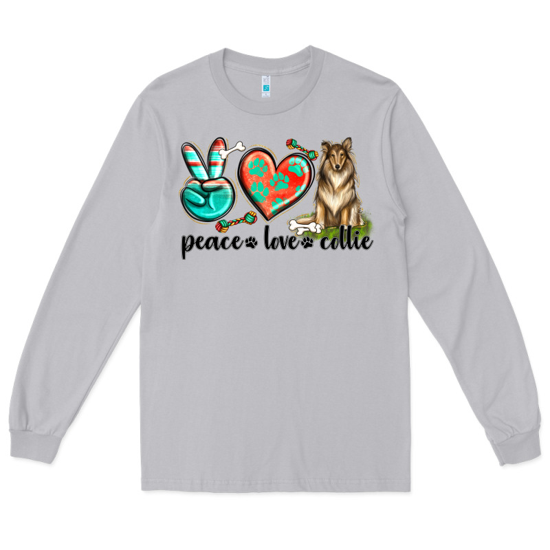 Peace Love Collie Long Sleeve Tee by texasbilliewilder | Teevron