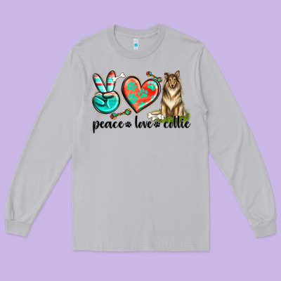 Long Sleeve Tee peace love collie