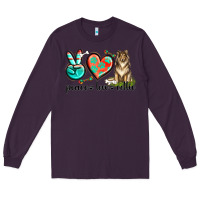 Plum peace love collie Long Sleeve Tee - texasbilliewilder