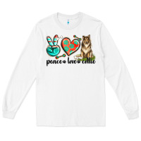 White peace love collie Long Sleeve Tee - texasbilliewilder