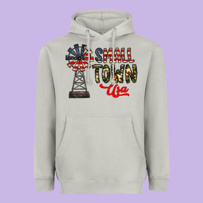 Small Town Usa Heavyweight Hoodie Designed By Cowhidedigitalart
