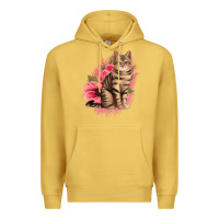 Antique Gold floral cat Premium Hoodie - Jasminsmagicworld