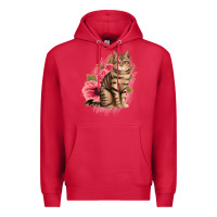 Cardinal floral cat Premium Hoodie - Jasminsmagicworld