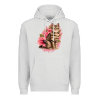 Dove Grey floral cat Premium Hoodie - Jasminsmagicworld