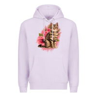 Lilac floral cat Premium Hoodie - Jasminsmagicworld