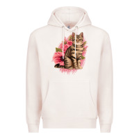 Pale Pink floral cat Premium Hoodie - Jasminsmagicworld