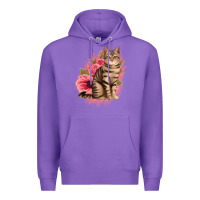 Purple floral cat Premium Hoodie - Jasminsmagicworld