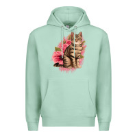 Seafoam floral cat Premium Hoodie - Jasminsmagicworld