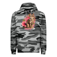 Slate Camo floral cat Premium Hoodie - Jasminsmagicworld