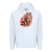 White floral cat Premium Hoodie - Jasminsmagicworld
