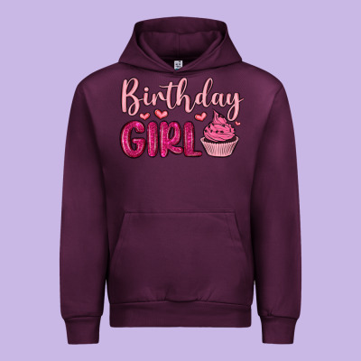 Birthday Girl Cupcake Urban Hoodie Designed By Maliassmallbusiness