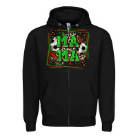 Black soccer mama with leopard Zipper Hoodie - Zillion Design Studio