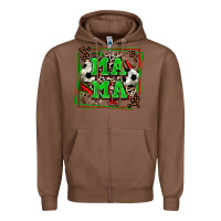 Chestnut soccer mama with leopard Zipper Hoodie - Zillion Design Studio
