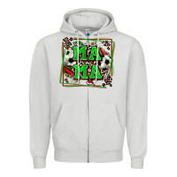 Dove Grey soccer mama with leopard Zipper Hoodie - Zillion Design Studio
