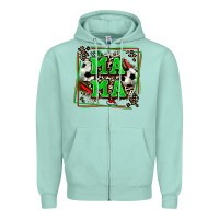 Seafoam soccer mama with leopard Zipper Hoodie - Zillion Design Studio