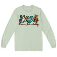 Matcha peace love cowboy Long Sleeve Tee - texasbilliewilder