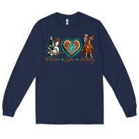 Navy peace love cowboy Long Sleeve Tee - texasbilliewilder