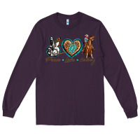 Plum peace love cowboy Long Sleeve Tee - texasbilliewilder