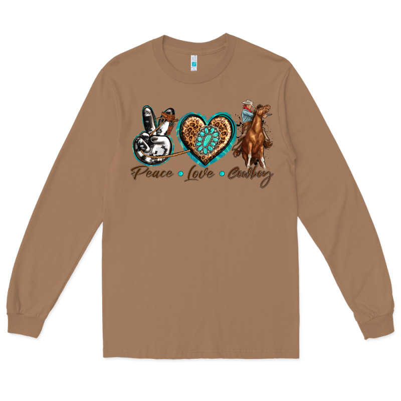 Peace Love Cowboy Long Sleeve Tee by texasbilliewilder | Teevron
