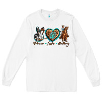 White peace love cowboy Long Sleeve Tee - texasbilliewilder