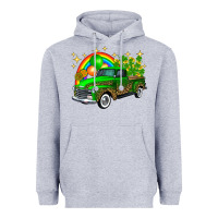 Heather Grey st patricks shamrock gold rainbow balloon candy truck Heavyweight Hoodie - FaDigitalArtStudio